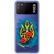 Чохол для Xiaomi Poco M3 MixCase патріотичні герб із маками