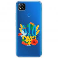 Чохол для Xiaomi Redmi 9C MixCase патріотичні герб у квітах