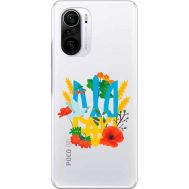 Чохол для Xiaomi Poco F3 MixCase патріотичні герб у квітах