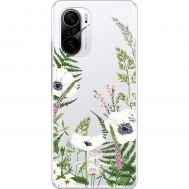 Чохол для Xiaomi Poco F3 Mixcase квіти білі квіти лісові трави