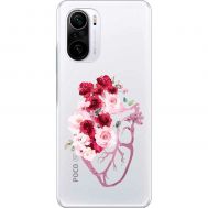 Чохол для Xiaomi Poco F3 Mixcase квіти серце поросло квітами