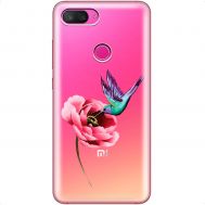 Чохол для Xiaomi Mi 8 Lite Mixcase квіти колібрі в півоні