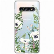 Чохол для Samsung Galaxy S10+ (G975) Mixcase квіти білі квіти лісові трави