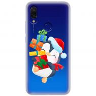 Чохол для Xiaomi Redmi 7 MixCase Новий рік пінгвін з подарунками