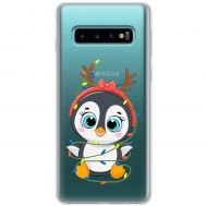 Чохол для Samsung Galaxy S10 (G973) MixCase Новий рік пінгвін у гірлянді