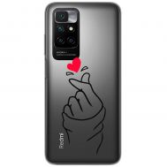 Чохол для Xiaomi Redmi 10 Mixcase для закоханих рука з серцем