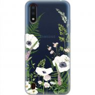 Чохол для Samsung Galaxy A01 (A015) Mixcase квіти білі квіти лісові трави