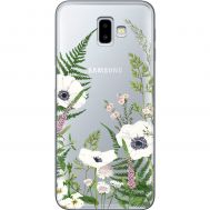 Чохол для Samsung Galaxy J6+ 2018 (J610) Mixcase квіти білі квіти лісові трави
