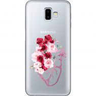 Чохол для Samsung Galaxy J6+ 2018 (J610) Mixcase квіти серце поросло квітами