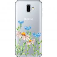 Чохол для Samsung Galaxy J6+ 2018 (J610) Mixcase квіти волошки та ромашки