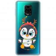 Чохол для Xiaomi Redmi Note 9S/9 Pro MixCase Новий рік пінгвін у гірлянді