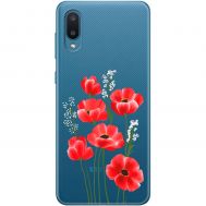Чохол для Samsung Galaxy A02 (A022) Mixcase квіти маки в польових травах