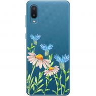 Чохол для Samsung Galaxy A02 (A022) Mixcase квіти волошки та ромашки