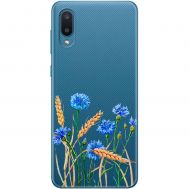 Чохол для Samsung Galaxy A02 (A022) Mixcase квіти волошки в пшениці