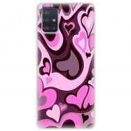 Чохол для Samsung A51 (A515) MixCase день закоханих серця на рожевому