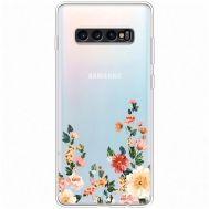 Чохол для Samsung Galaxy S10+ (G975) Mixcase квіти квіточки
