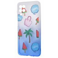 Чохол для Samsung Galaxy A12 (A125) Wave Sweet white/blue/palm