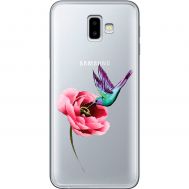 Чохол для Samsung Galaxy J6+ 2018 (J610) Mixcase квіти колібрі в півоні