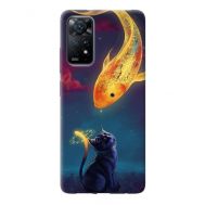 Чохол для Xiaomi Redmi Note 11 / 11s MixCase тварини кіт та рибка