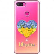 Чохол для Xiaomi Mi 8 Lite MixCase патріотичний "серце" з квітами
