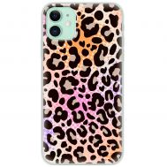 Чохол для iPhone 11 MixCase Леопард рожево-жовтогарячий