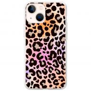 Чохол для iPhone 14 Plus MixCase Леопард рожево-жовтогарячий