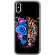 Чохол для iPhone X / Xs MixCase Леопард у квітах