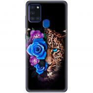 Чохол для Samsung Galaxy A21s (A217) MixCase Леопард у квітах