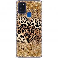 Чохол для Samsung Galaxy A21s (A217) MixCase Леопард у блискітках