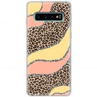 Чохол для Samsung Galaxy S10 (G973) MixCase Леопард жовто-рожевий