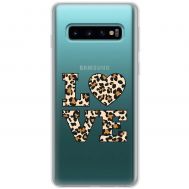Чохол для Samsung Galaxy S10 (G973) MixCase Леопард love