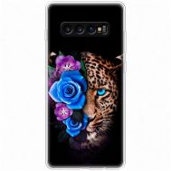 Чохол для Samsung Galaxy S10+ (G975) MixCase Леопард у квітах