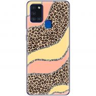 Чохол для Samsung Galaxy A21s (A217) MixCase Леопард жовто-рожевий