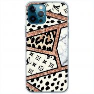 Чохол для iPhone 12 Pro MixCase Леопард Louis Vuitton мозаїка