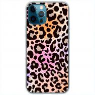 Чохол для iPhone 12 Pro MixCase Леопард рожево-жовтогарячий