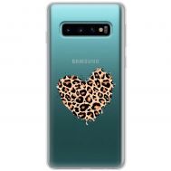 Чохол Samsung Galaxy S10 (G973) MixCase Леопард серце