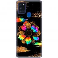 Чохол для Samsung Galaxy A21s (A217) MixCase Леопард райдужна квітка