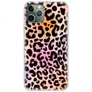 Чохол для iPhone 11 Pro Max MixCase Леопард рожево-жовтогарячий