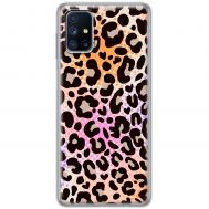 Чохол для Samsung Galaxy M51 (M515) MixCase Леопард рожево-жовтогарячий