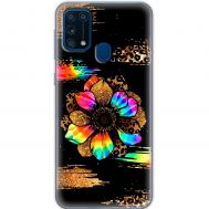 Чохол для Samsung Galaxy M31 (M315) MixCase Леопард райдужна квітка
