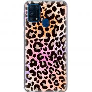 Чохол для Samsung Galaxy M31 (M315) MixCase Леопард рожево-жовтогарячий
