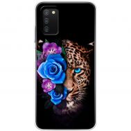 Чохол для Samsung Galaxy A03s (A037) MixCase Леопард у квітах