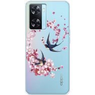 Чохол для Oppo A57s MixCase зі стразами Swallows and Bloom