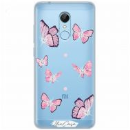Чохол для Xiaomi Redmi 5 Mixcase стрази рожеві метелики