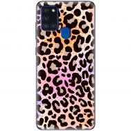 Чохол для Samsung Galaxy A21s (A217) MixCase Леопард рожево-жовтогарячий