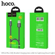 Кабель USB Hoco UPL12 Plus Lightning with LED Jelly 2.4A 1.2m черный