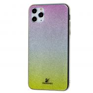 Чохол для iPhone 11 Pro Max Sw glass рожево/сріблясто/лимонний