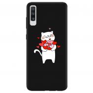 Чохол для Samsung Galaxy A70 (A705) Mixcase Кіт із сердечками