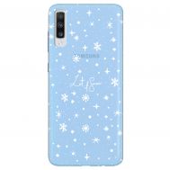 Чохол для Samsung Galaxy A70 (A705) Mixcase Сніжинки на прозорому
