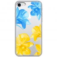 Чохол для iPhone 7 / 8 MixCase патріотичні синьо-жовті квіти
